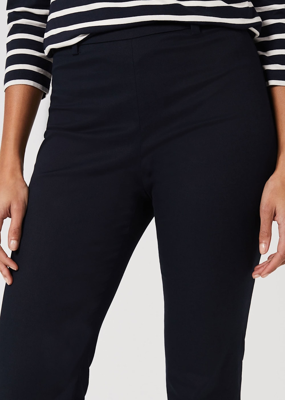 Mallory Cotton Blend Capri Trousers With Stretch Hobbs UK