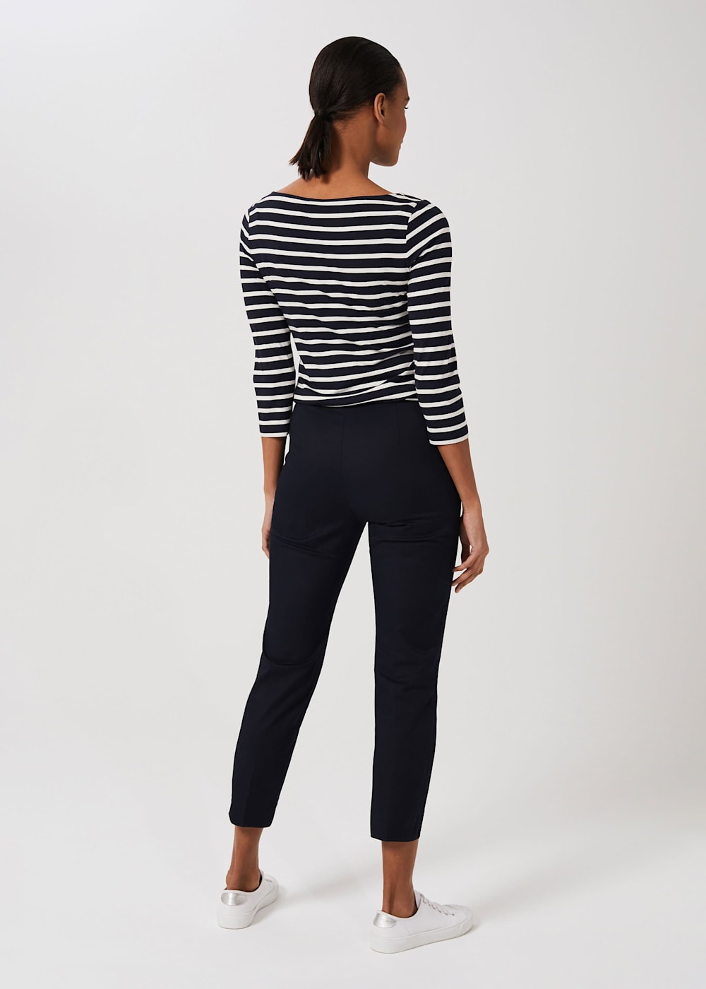 Mallory Cotton Blend Capri Trousers With Stretch Hobbs UK