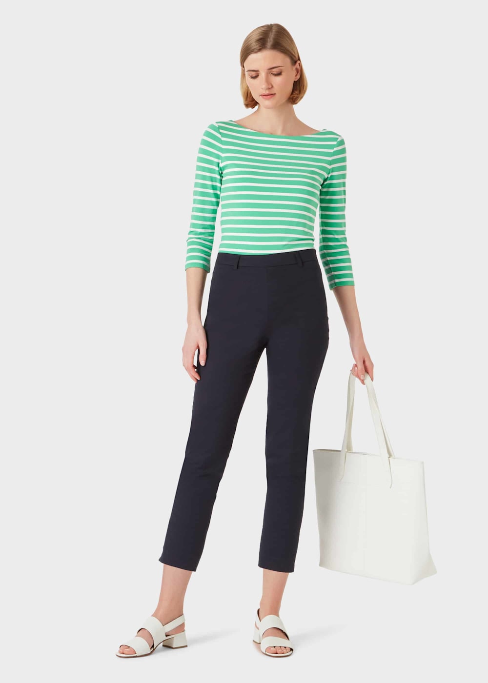 Mallory Cotton Blend Capri Pants With Stretch Hobbs US