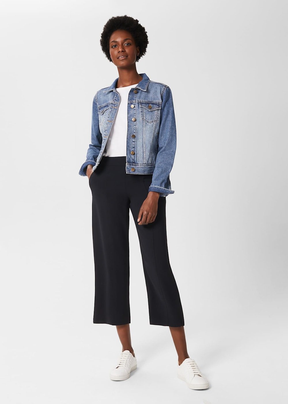 Lula Cropped Trousers With Stretch Hobbs UK