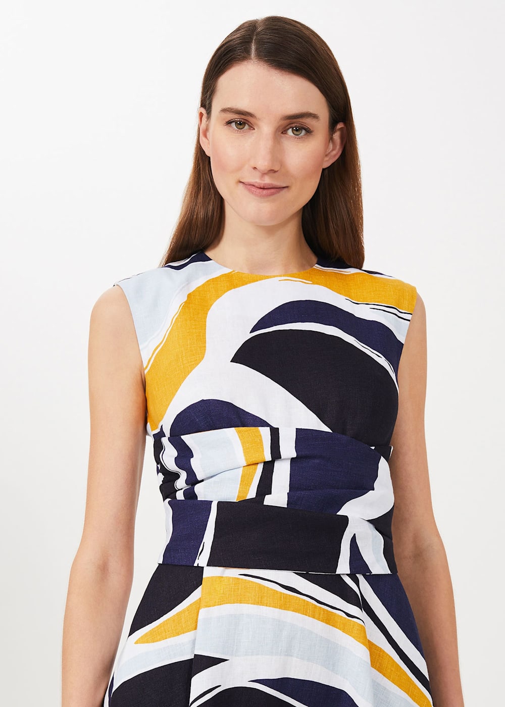 Twitchill Linen Fit And Flare Dress Hobbs US