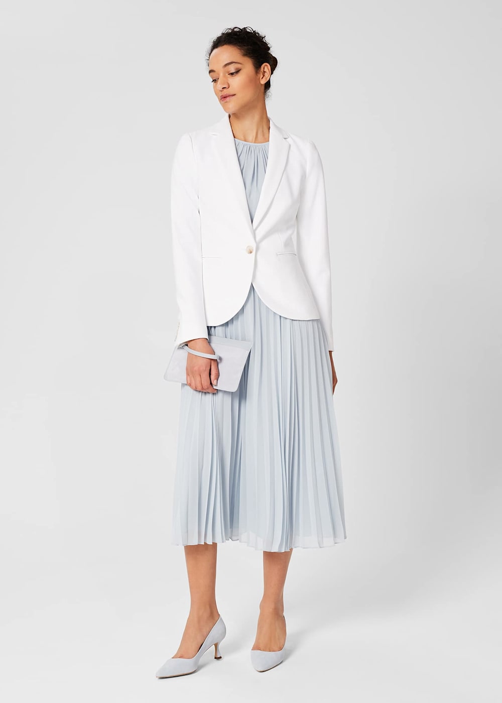 Blythe Pleated Fit And Flare Dress Hobbs UK