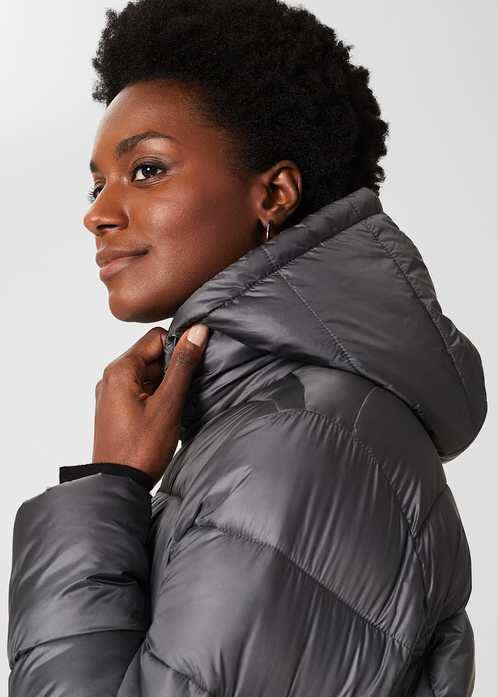 Long grey puffer jacket sales