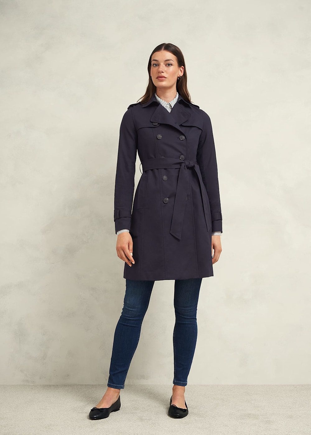 Navy trench dress new arrivals