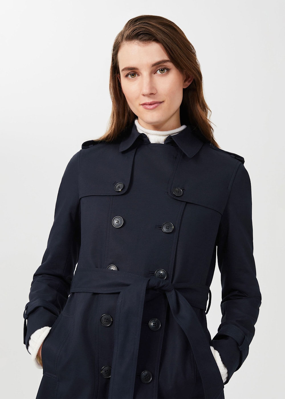 Petite Saskia Shower Resistant Trench Coat Hobbs US
