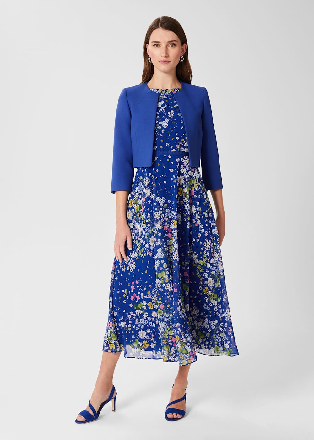 Cobalt blue dress and jacket sales