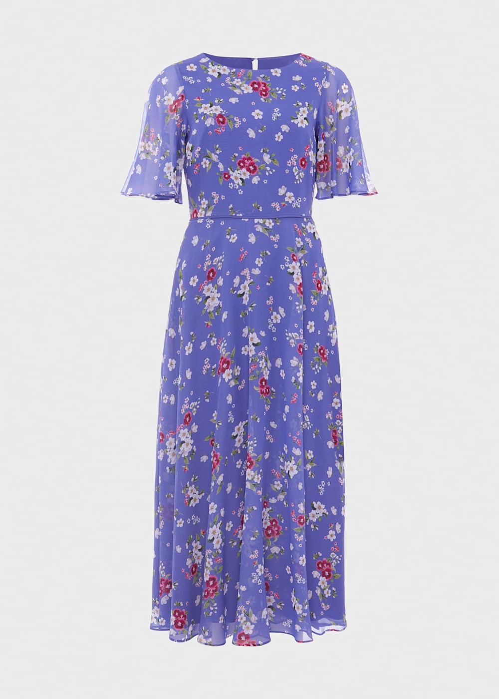 Block color maxi purple chiffon dresses 5010