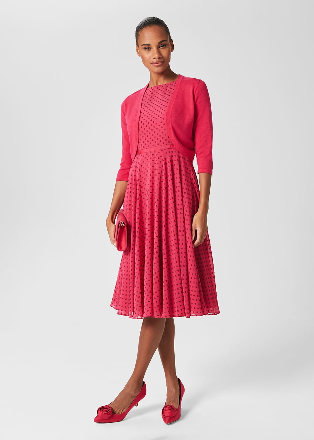 Hobbs pink dress and jacket outlet