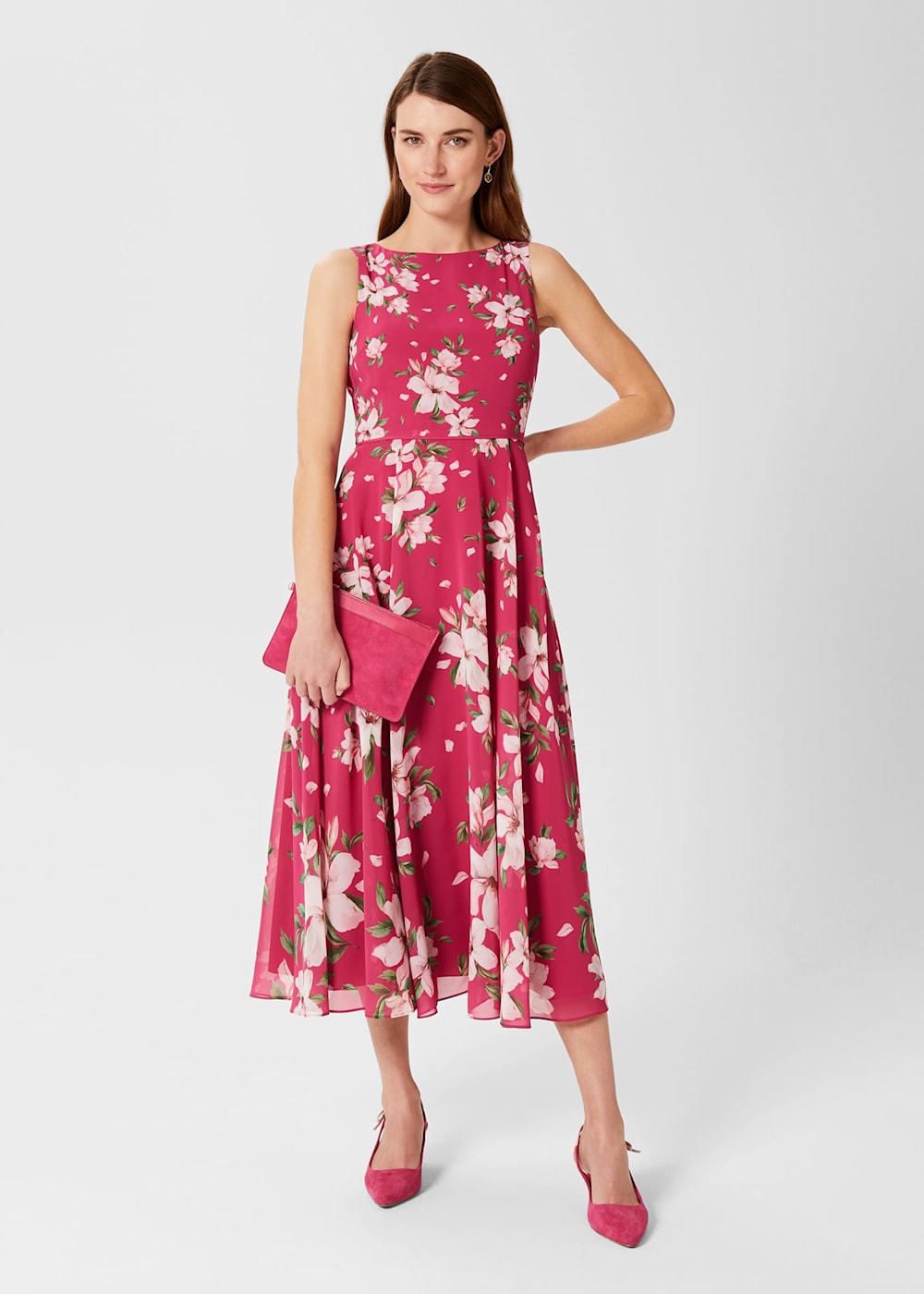 Carly Floral Midi Dress Hobbs US
