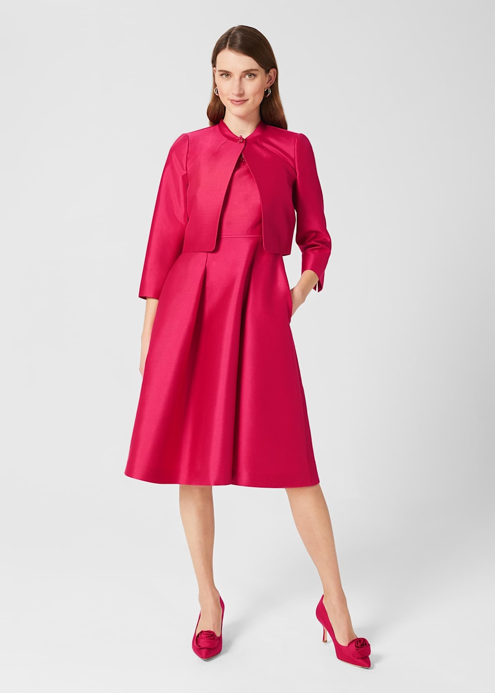 Julietta Silk Blend Fit And Flare Dress | Hobbs US |