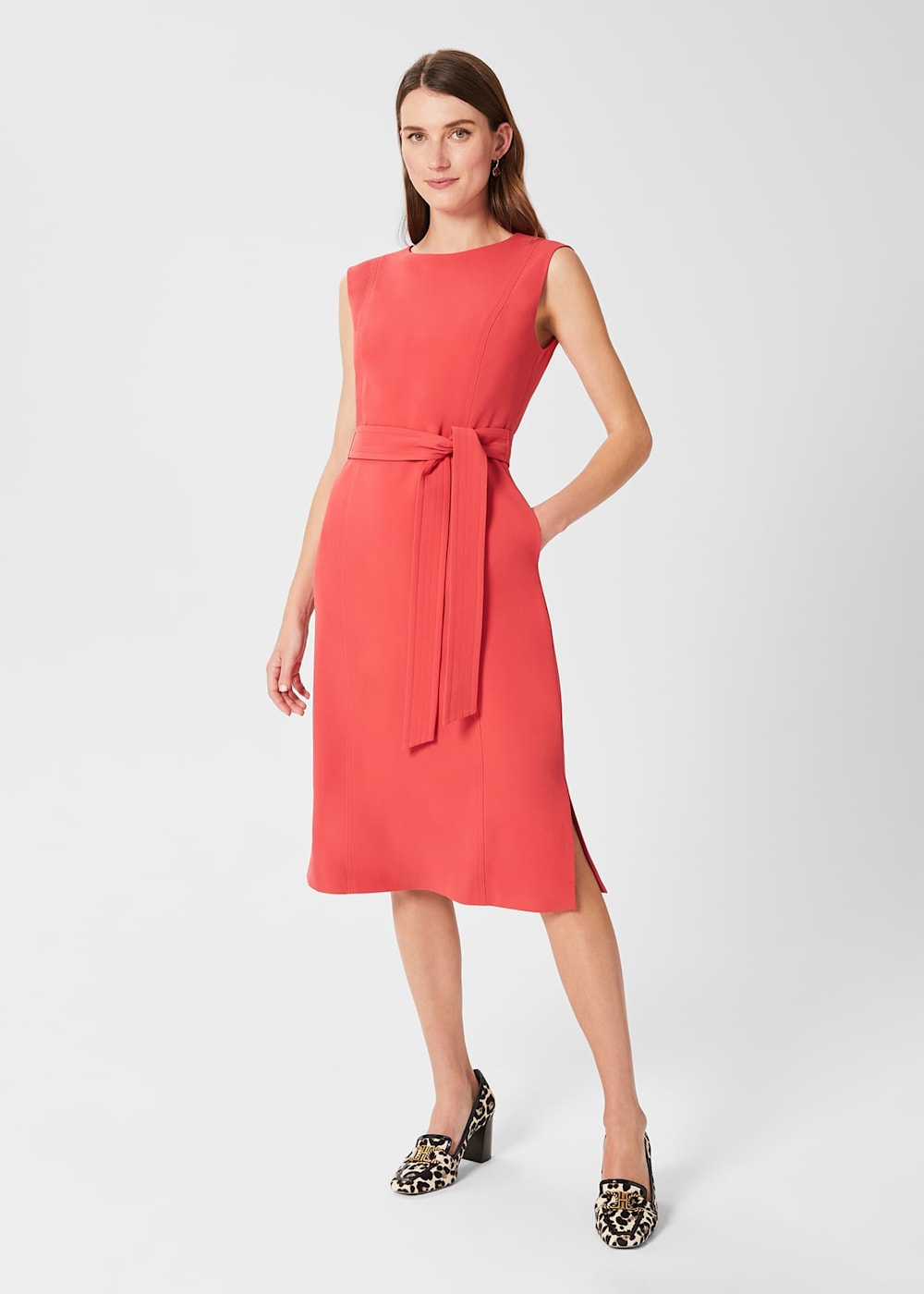 Petite belted dress outlet