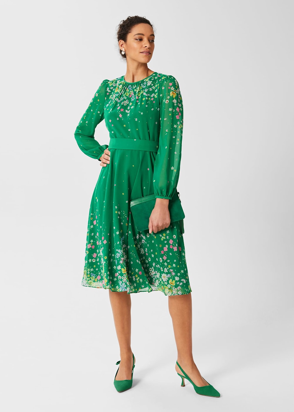 Maria embellished fit & flare dress clearance