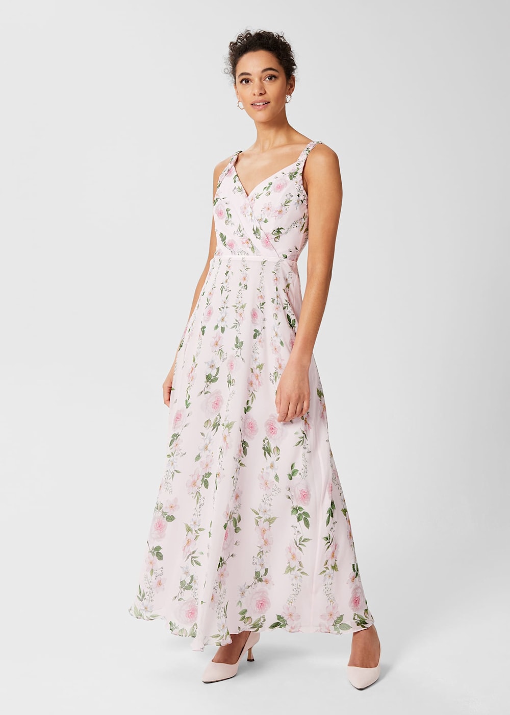 Catherine Silk Floral Maxi Dress Hobbs UK