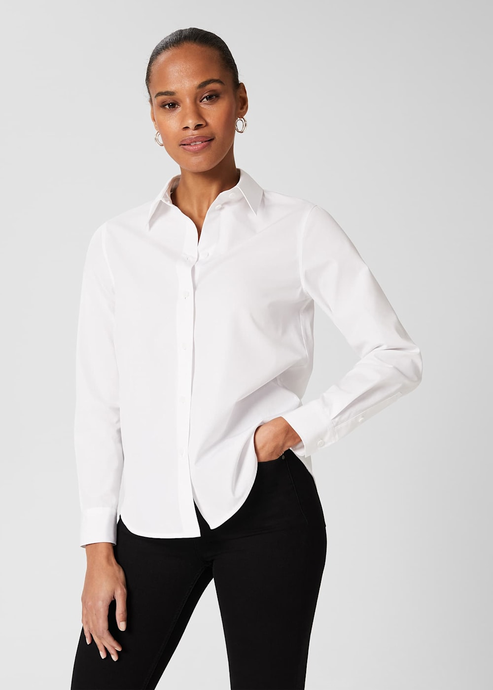 White cotton poplin shirt White For Women | Maje