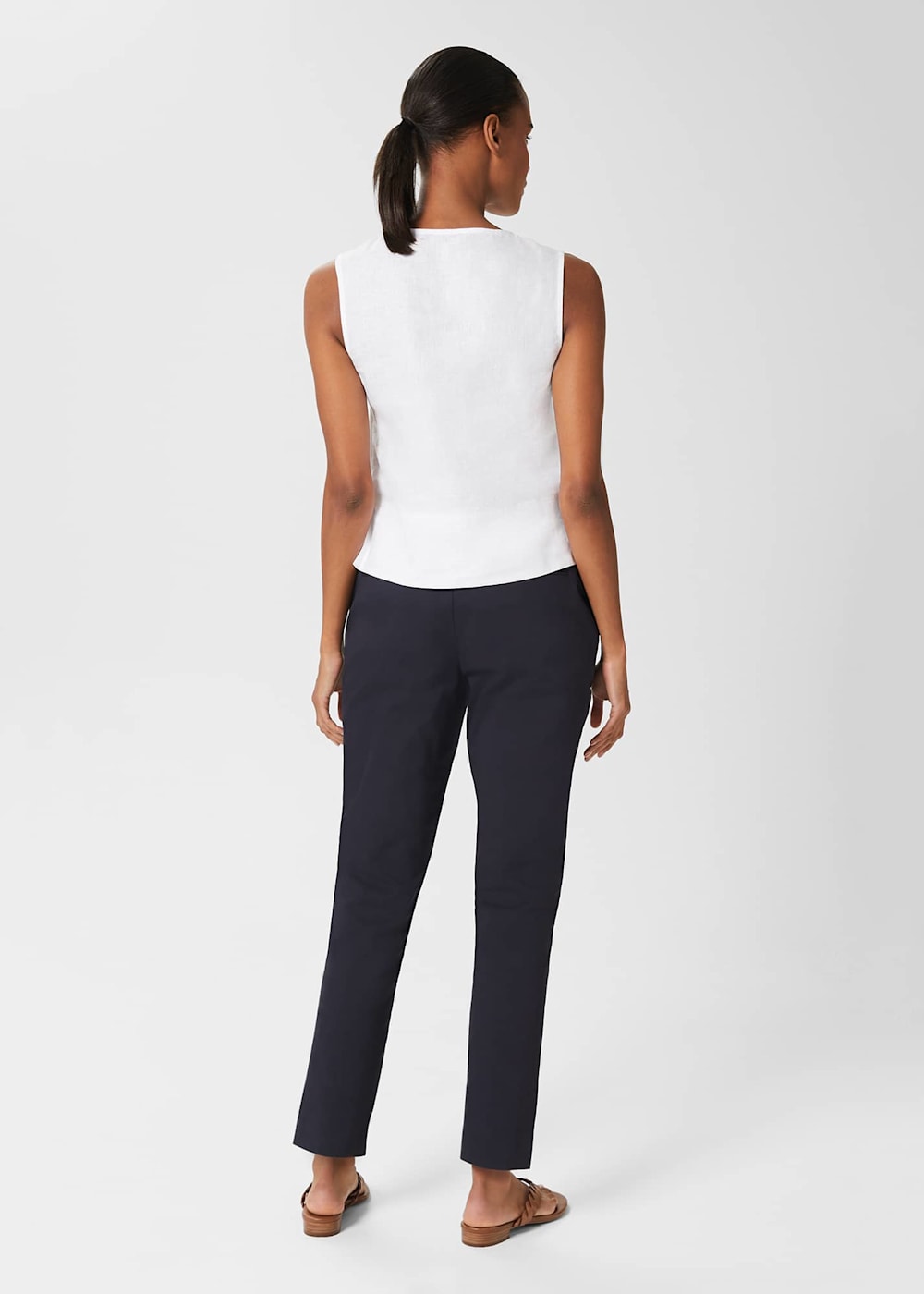Navy capri pants uk clearance