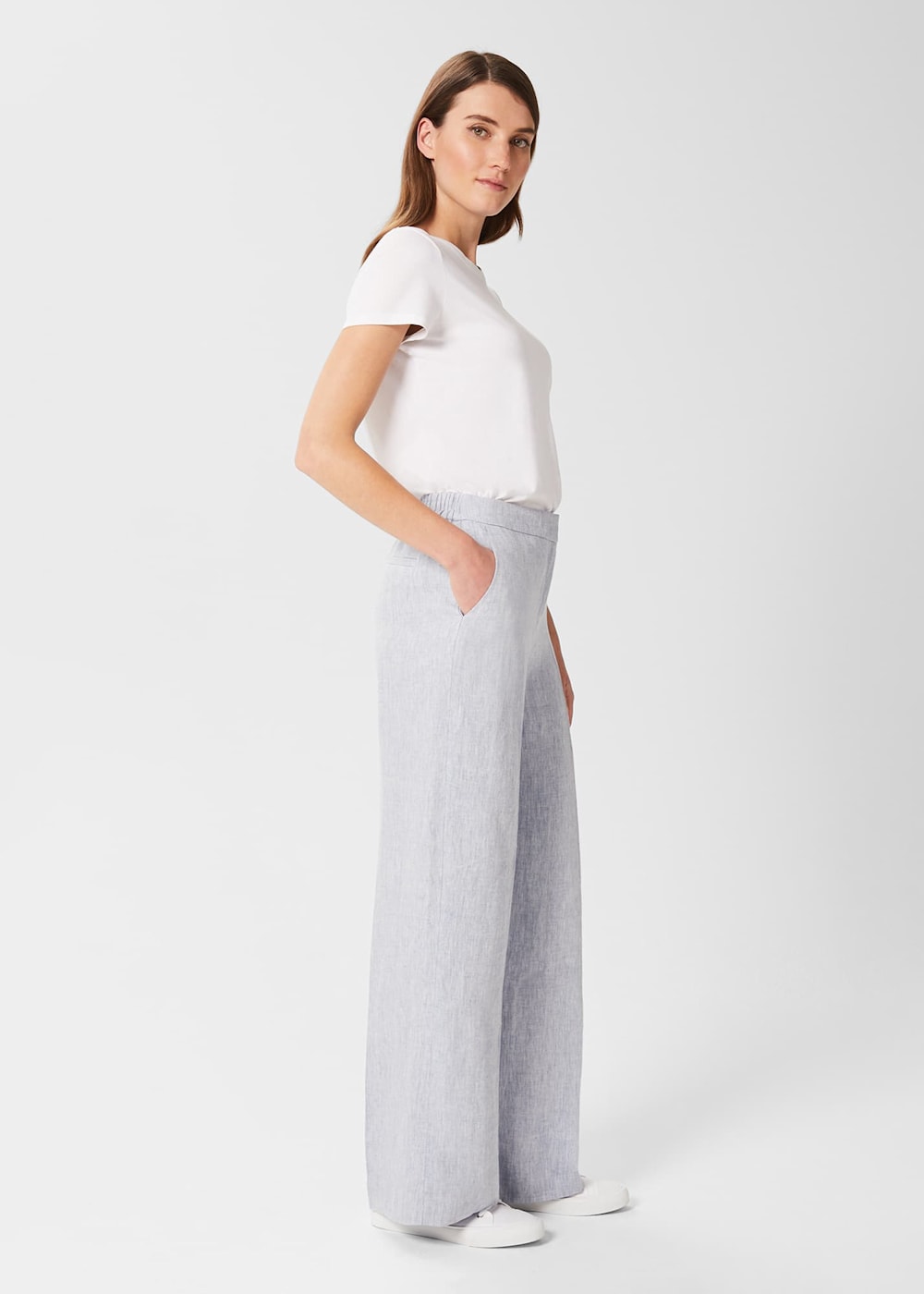 Hobbs linen trousers sale discount