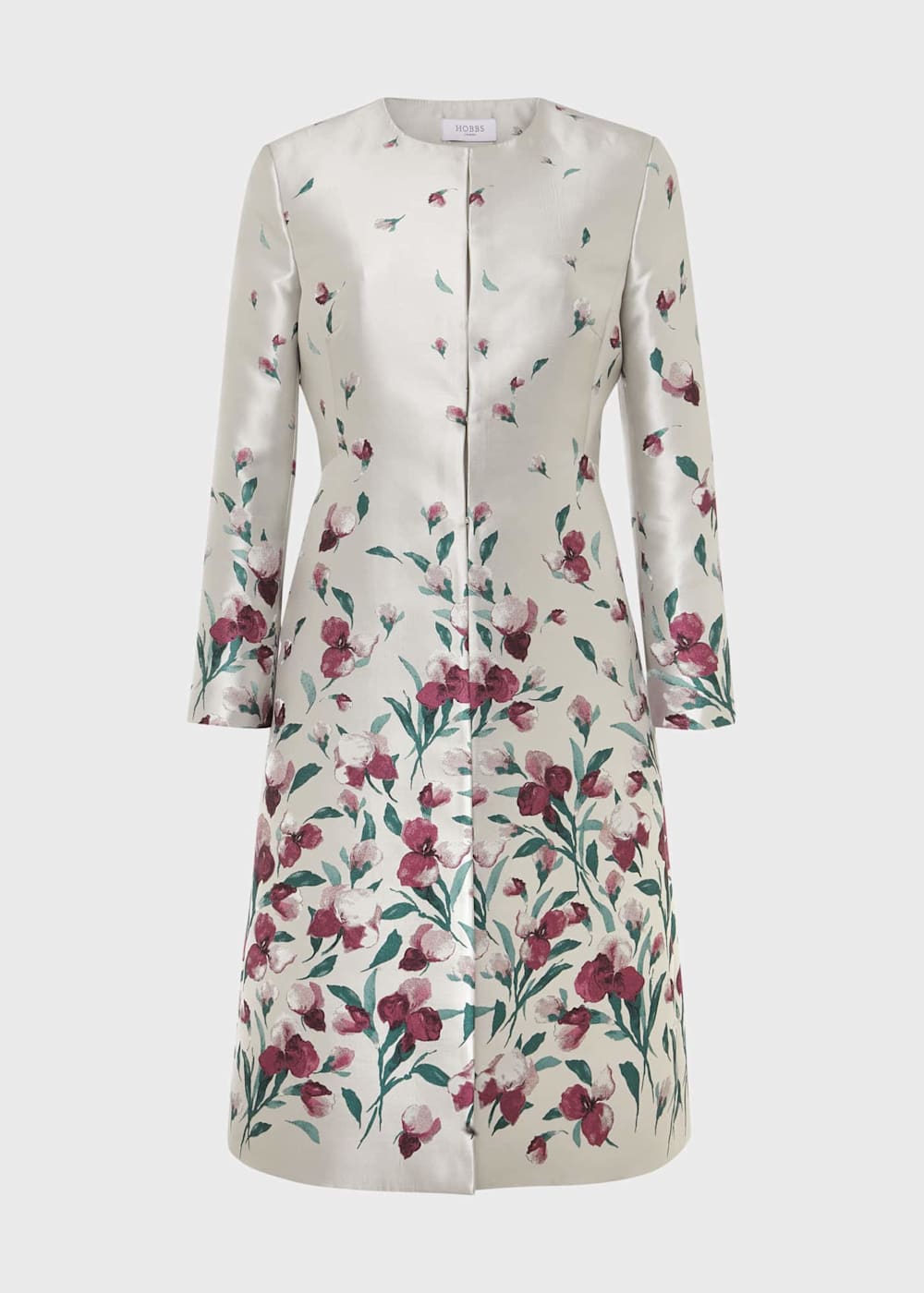 Gwen Floral Jacquard Coat | Hobbs US |