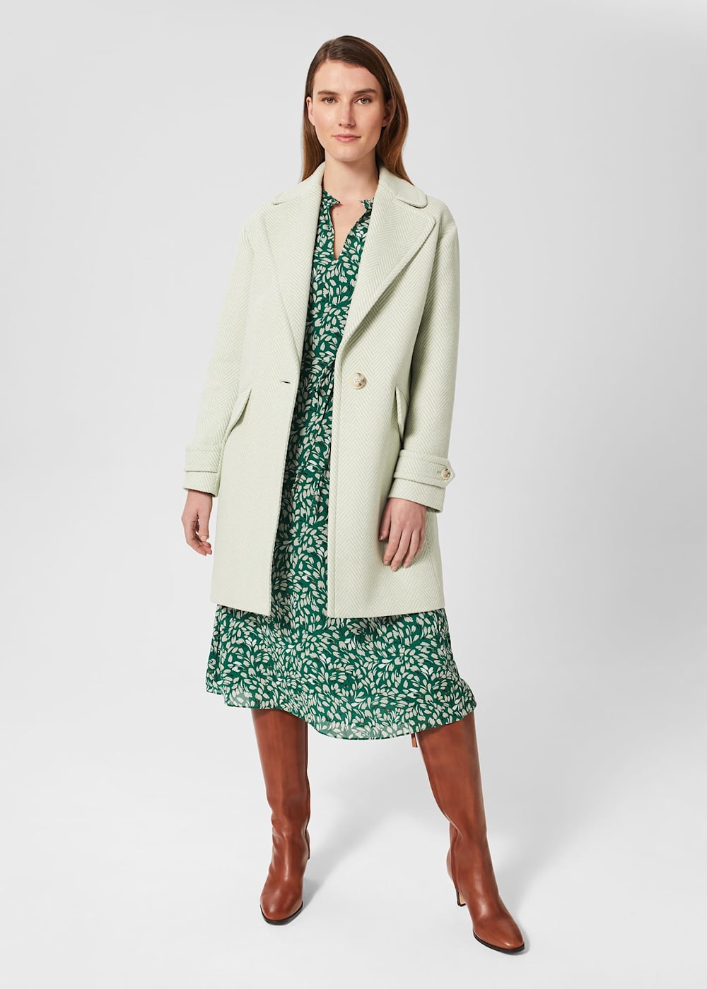 Vintage 'london Fog' Green Floral Light Weight Trench Coat