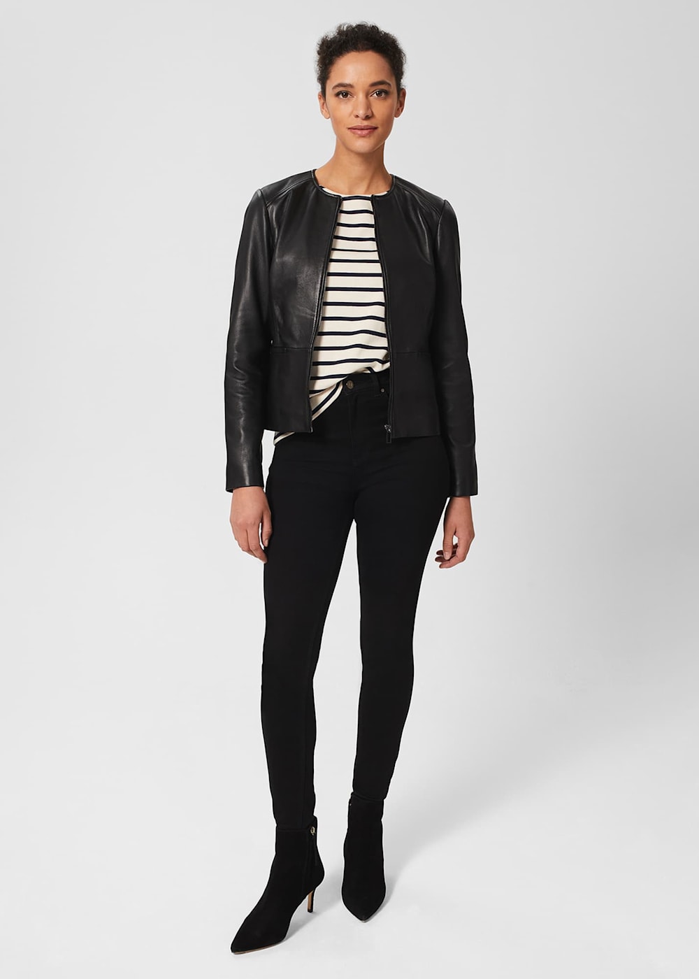 Hobbs black leather jacket online