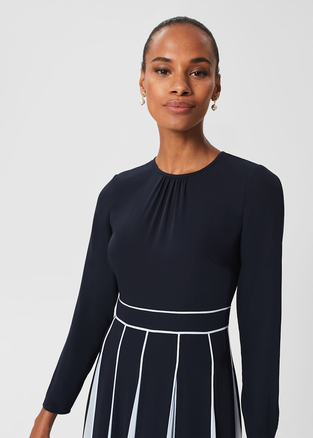 Navy flare dress shop