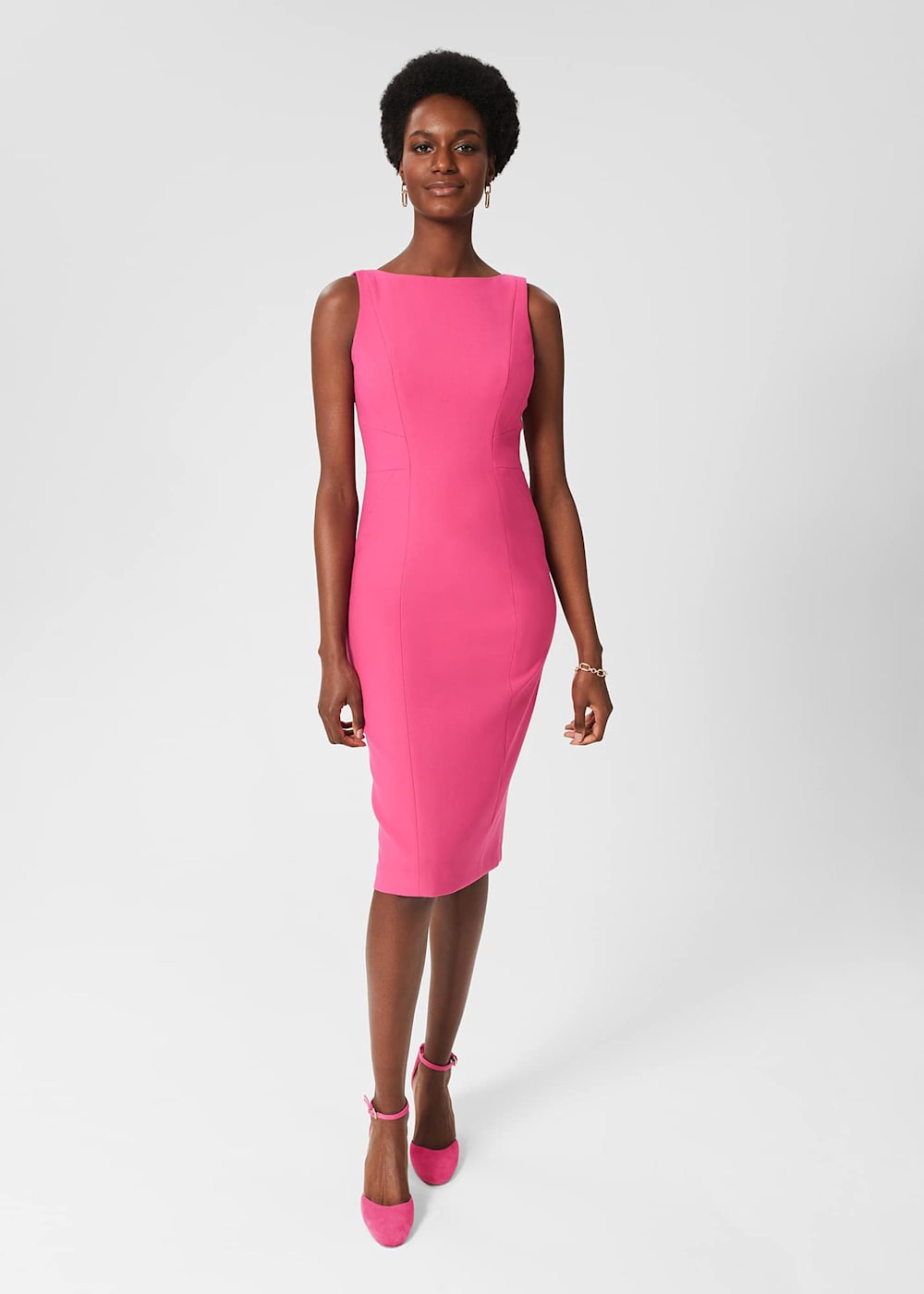 Bright pink shift dress store