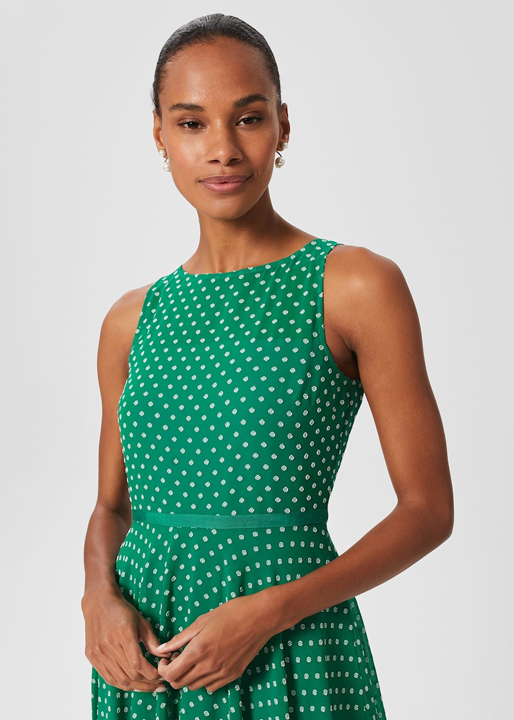 Della Spot Fit And Flare Dress Hobbs UK