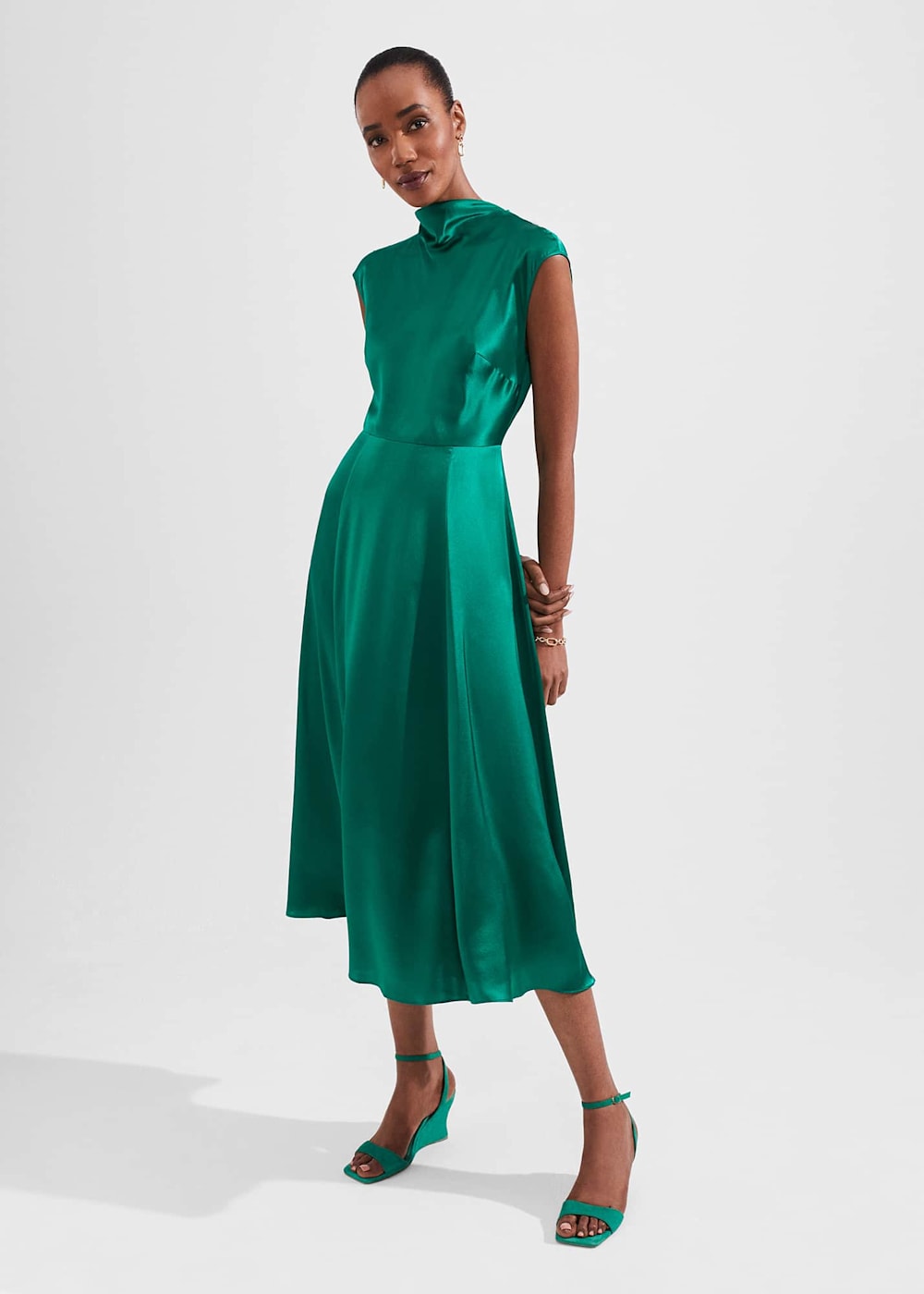 Green silk dress uk hotsell