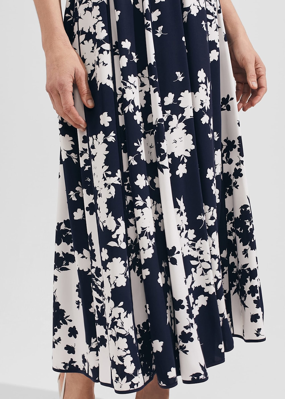Angelica Floral Pleated Dress Hobbs UK