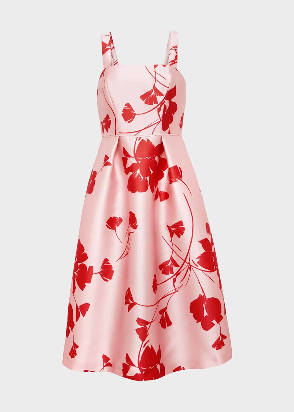 Red and white fit and flare dress sale