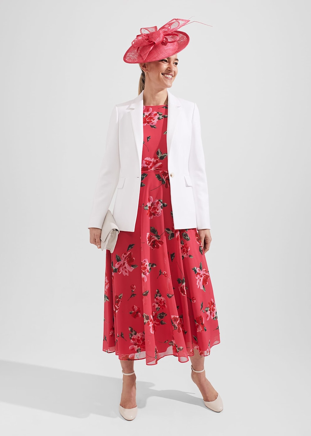 Carly Floral Midi Dress Hobbs UK