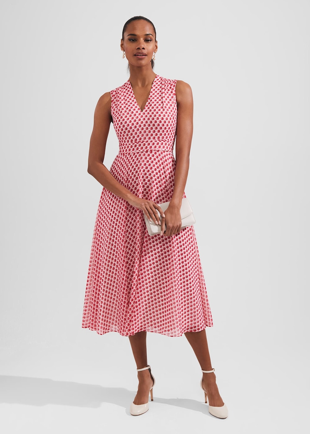 Lucy Printed Fit And Flare Dress Hobbs UK