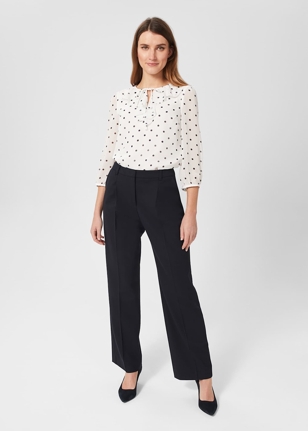 Hobbs polka dot blouse store
