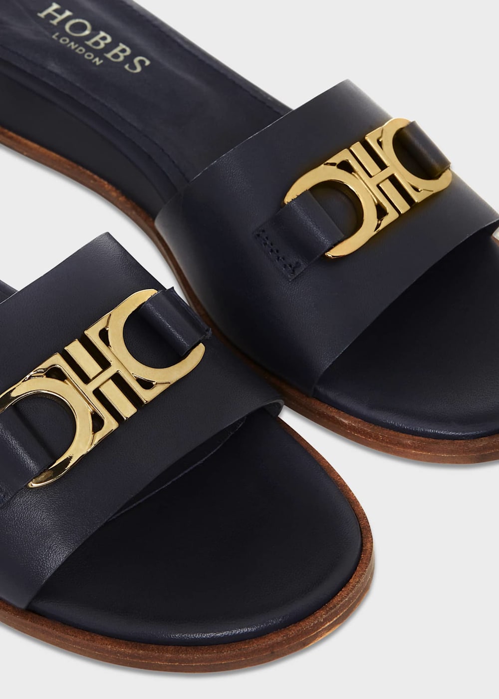 Hobbs navy sandals clearance