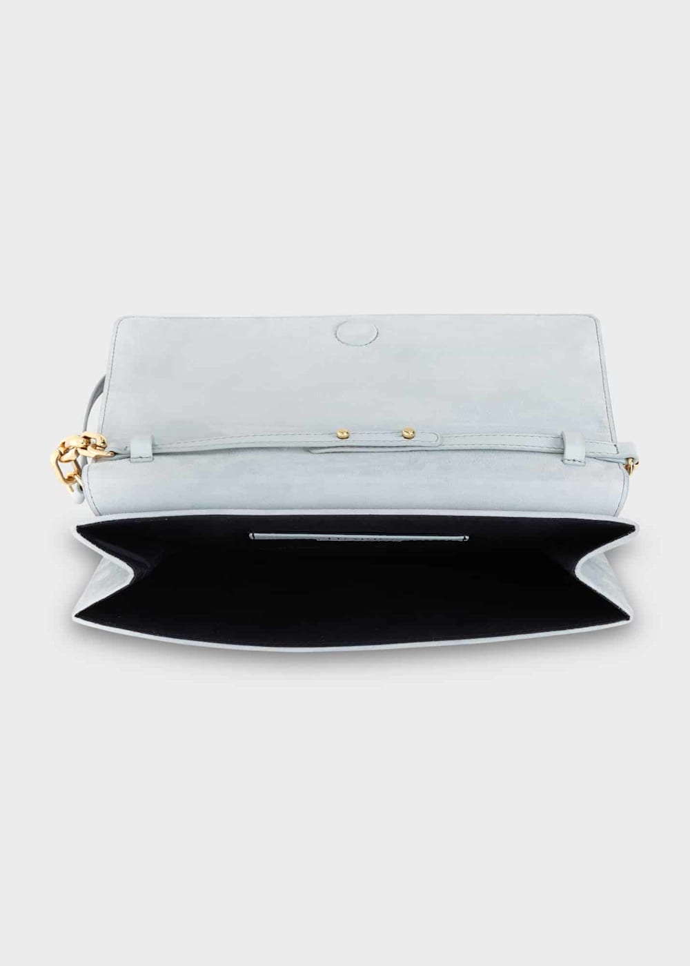 Pale blue suede clutch bag store