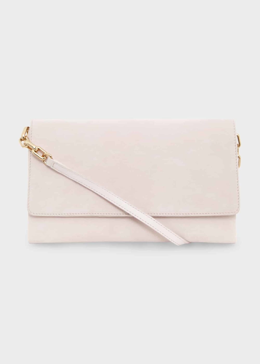 Hobbs Chelsea Suede Clutch Bag Pale Pink Size 1size
