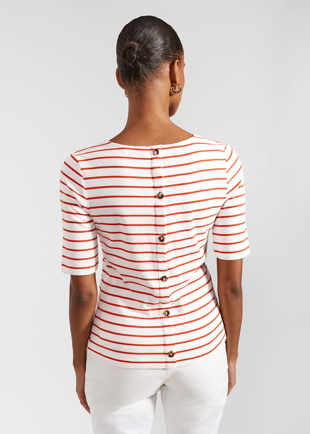 Hobbs Katie Cotton Button Back Top