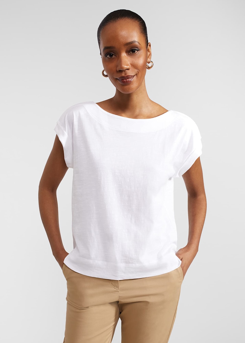 Hobbs Alycia Cotton Slub T-Shirt Hobbs Alycia Cotton Slub T-Shirt