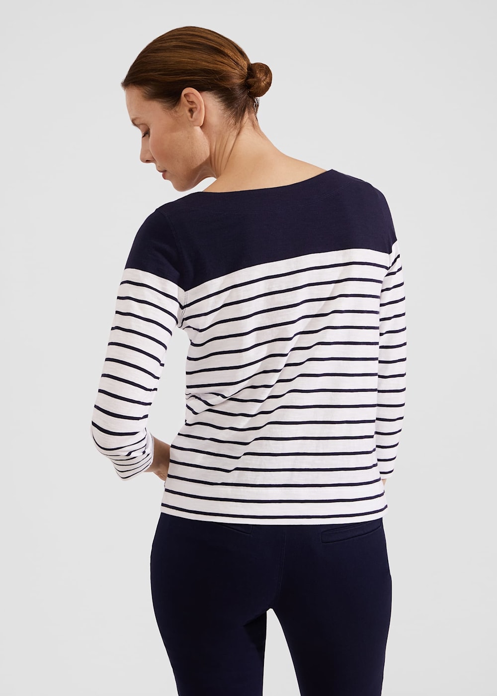 Hobbs Avia Cotton Slub Striped T-Shirt