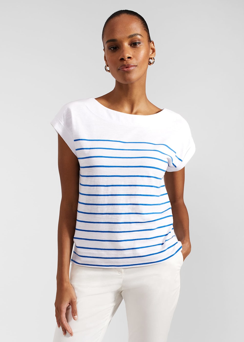 Hobbs Alycia Cotton Slub T-Shirt Hobbs Alycia Cotton Slub T-Shirt