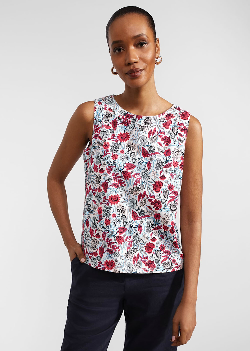 Hobbs Maddy Cotton Printed Top Hobbs Maddy Cotton Printed Top