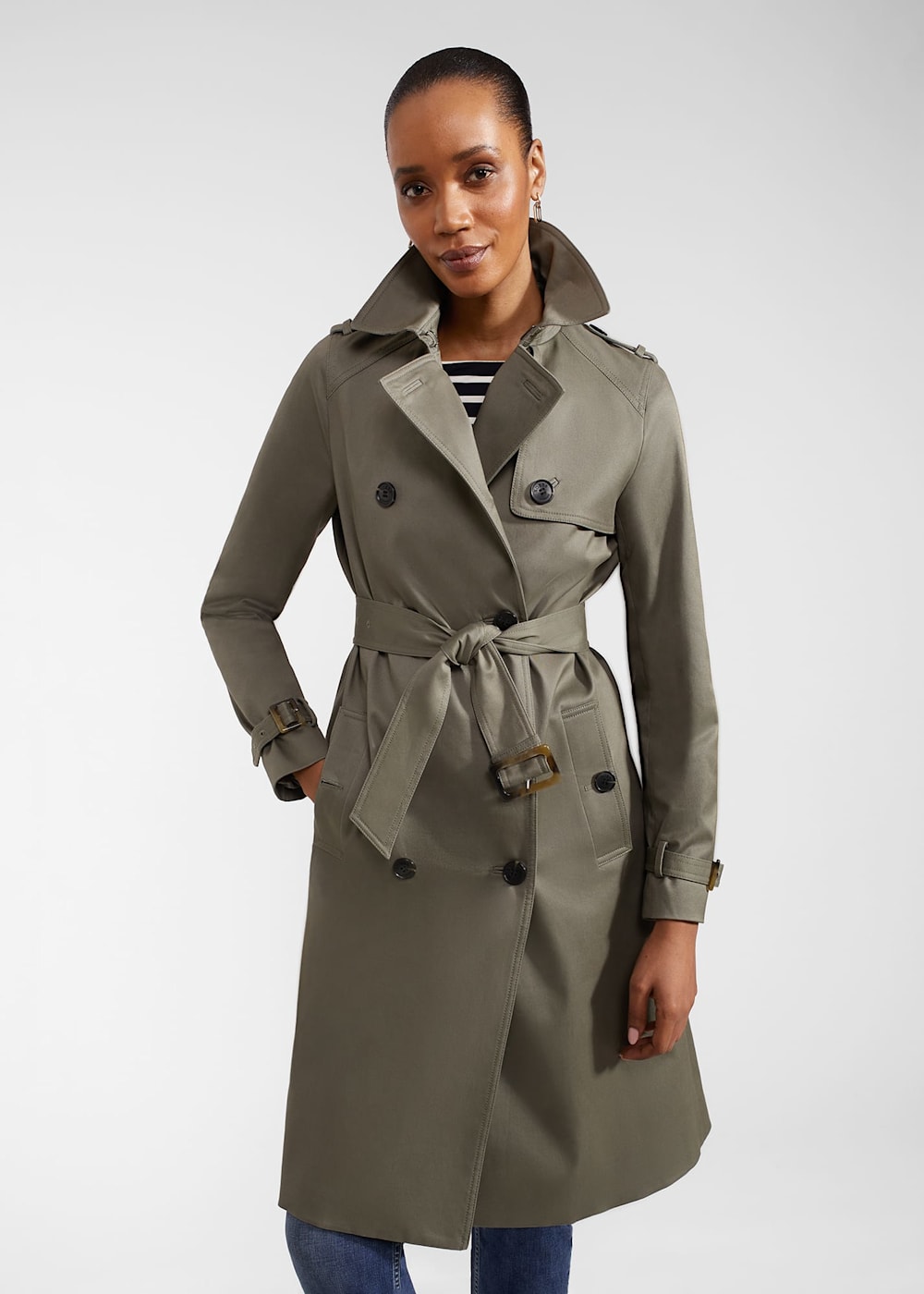 Olive green trench coat shop
