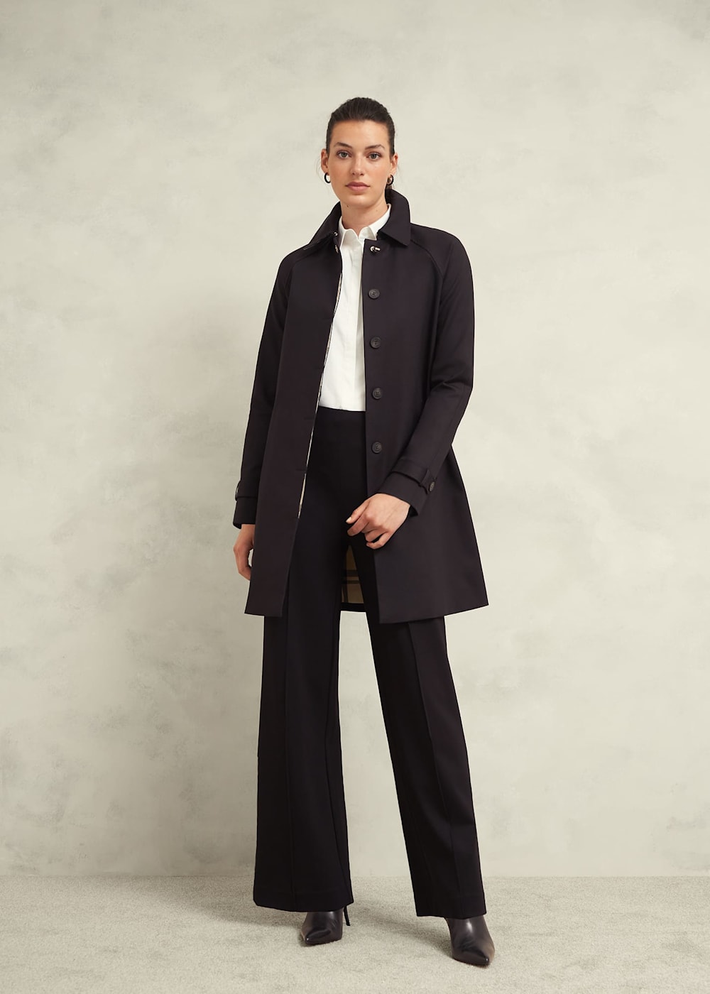 Hobbs black trench coat online