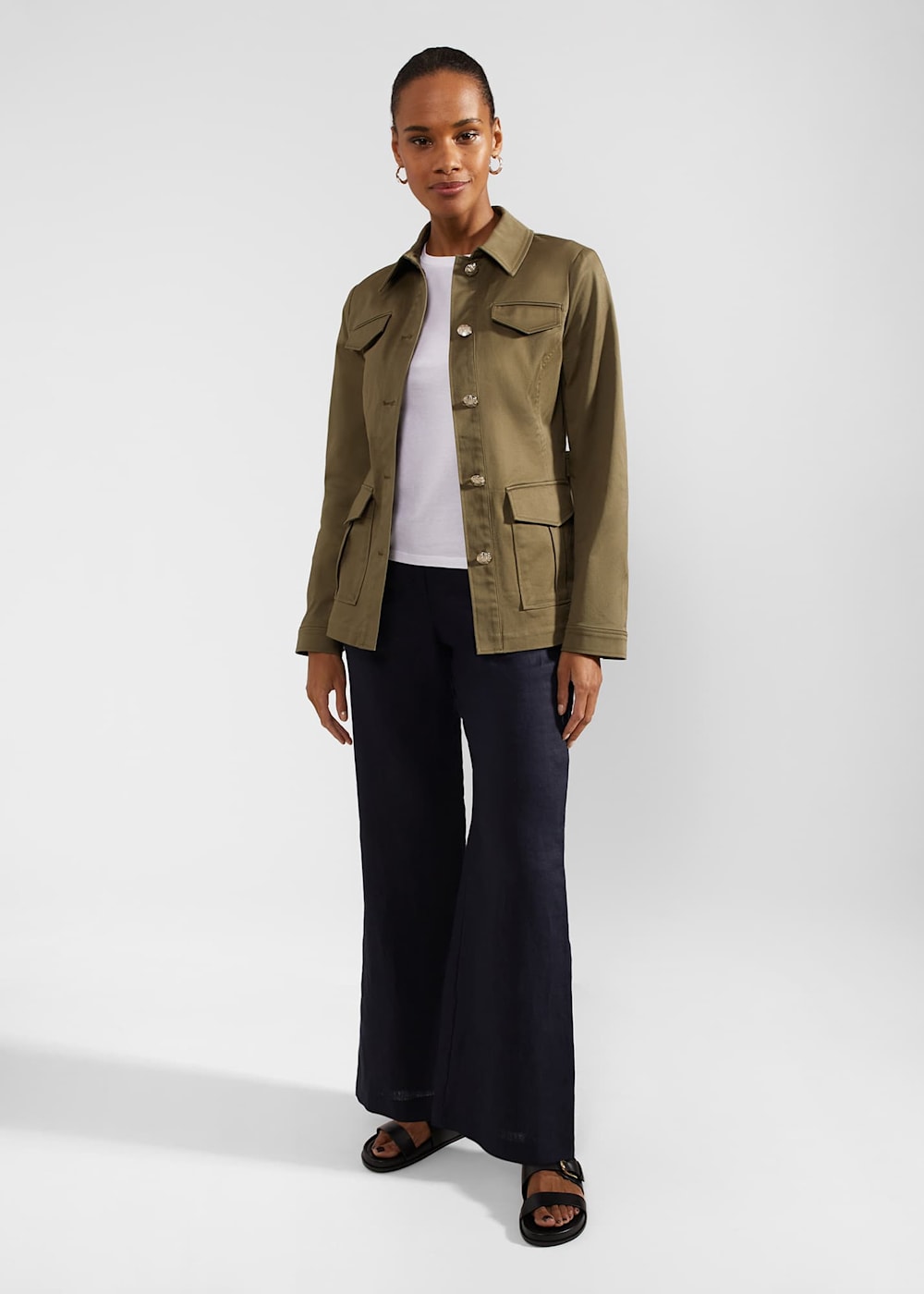 Farrah Cotton Blend Jacket Hobbs UK