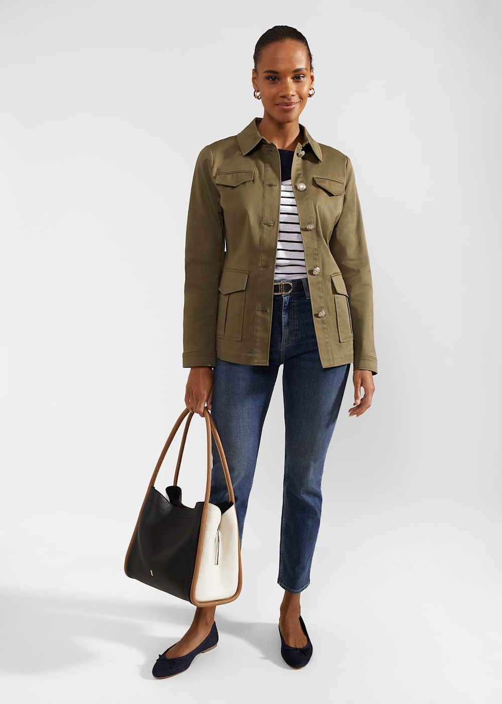 Farrah Cotton Blend Jacket Hobbs UK