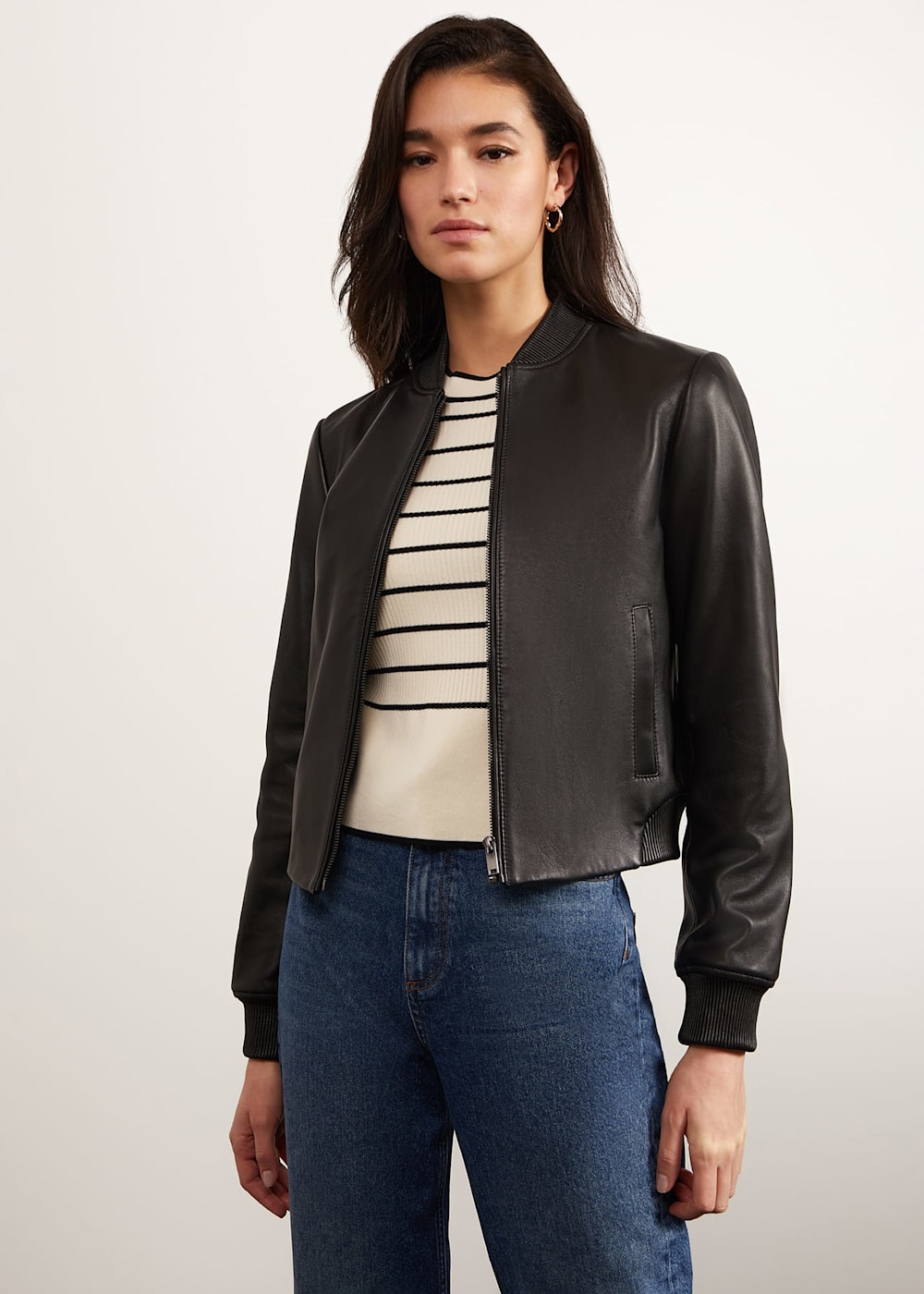 Lindley Leather Bomber Jacket | Hobbs US |