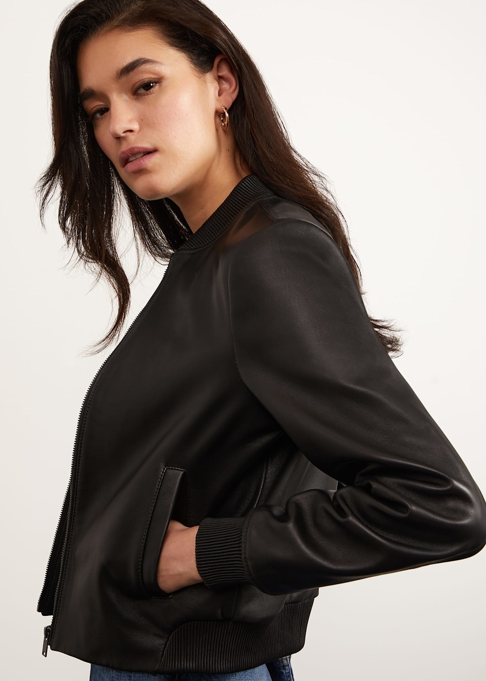 Lindley Leather Bomber Jacket | Hobbs US | Lindley Leather Bomber Jacket | Hobbs US |