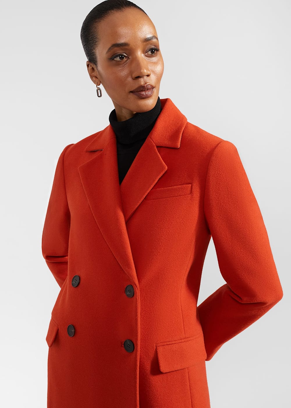 Hobbs orange coat top