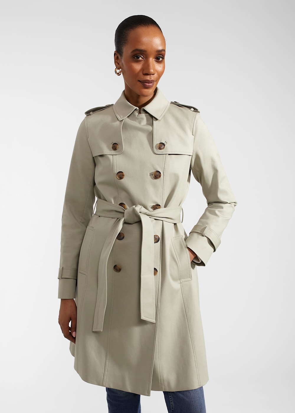 Petite Saskia Shower Resistant Trench Coat Hobbs US
