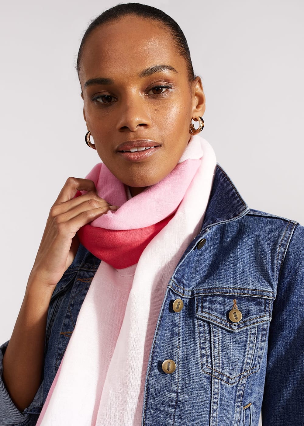 Linen blend scarf discount