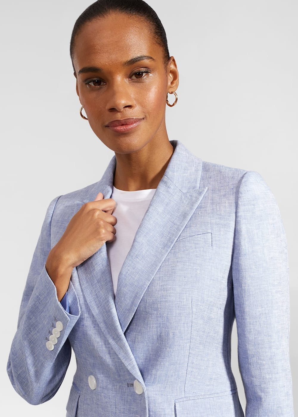 Short linen jacket womens deals